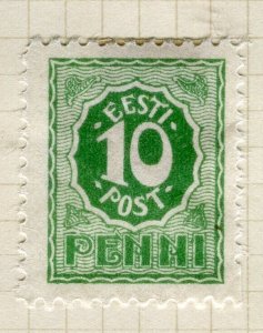 ESTONIA; 1919 early local perf issue Mint hinged 10p. value