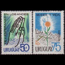 URUGUAY 1973 - Scott# 871-2 Airplane Crash Set of 2 NH