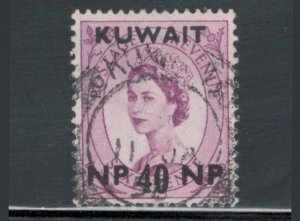 Kuwait 1957 Queen Elizabeth II Overprint & Surcharge 40np on 6p Scott # 137 Used