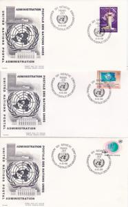 U.N.  - Geneva # 1-14,  Cacheted 1st Day Covers