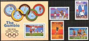 Gambia 1987 Olympics Games Seoul 1988 Mi.706/9 Bl. 38 MNH