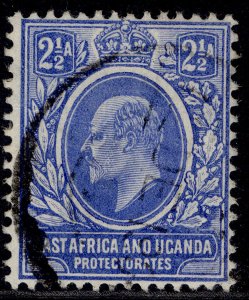 EAST AFRICA and UGANDA EDVII SG20, 2½a blue, FINE USED. Cat £35.