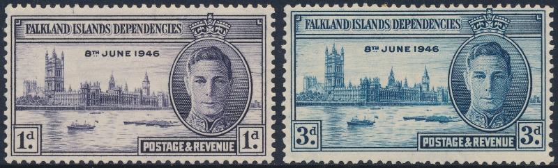 Falkland Islands Dependencies 1946 Victory Set of 2 SGG17-G18 MVLH