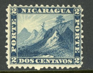 Nicaragua 1862 Momotombo  2¢ Blue First Issue Maxwell #1 Mint K638 ⭐