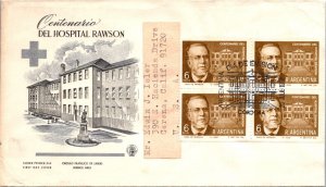 Argentina 1968 FDC - Rawson Hospital Centennial - Cordoba - J109