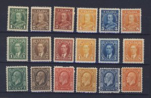 18x Canada George V & VI Stamps #217 to 222 #231 to 236 #195 to 200 GV= $119.50