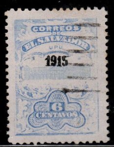 El Salvador Scott 417 Used stamp 1915 overprint