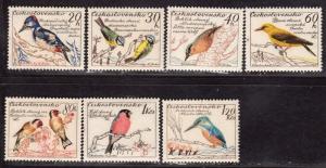 $Czech Sc#942-948 M/NH, complete set, birds, Cv. $21.25