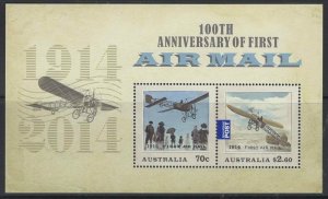 AUSTRALIA SGMS4192 2014 CENTENARY OF FIRST AIR MAIL MNH