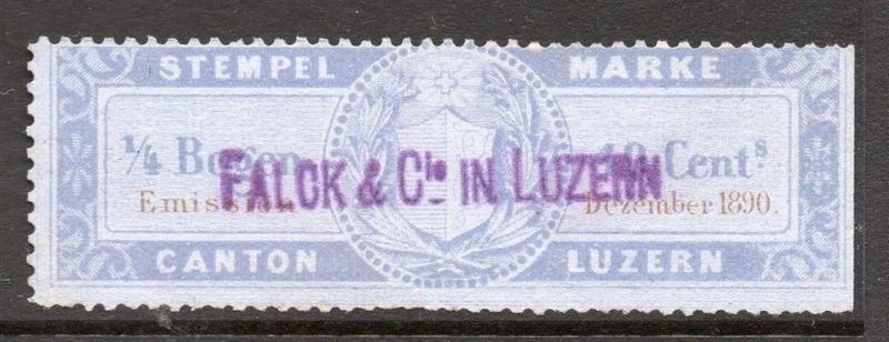 Switzerland Luzern Canton Early Issue Fine Used 10c. 082677 