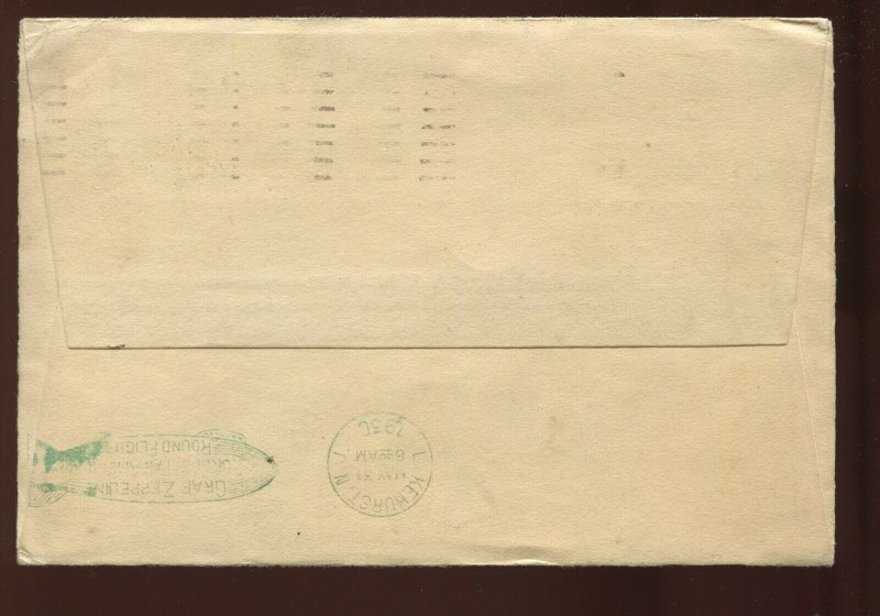 C15 Graf Zeppelin Used Stamp on Nice Round Trip Flight Cover (C15-Cover 13)