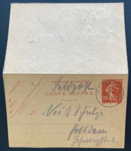 1915 Germany Feldpost Postal Stationery French Card Cover To Postdam