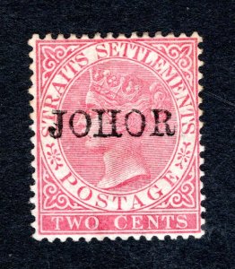 Johore SC #11   F/VF, Unused, OG, LH, Wmk. 2, CV $225.00 ..... 3180006