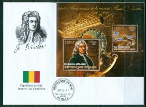 Mali first day cover honoring Sir Isaac Newton Space Physics Science