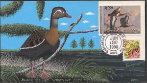 Curtiss Poormon Hand Painted FDC for the Federal 1990 Duck Stamp