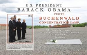 Gambia 2009 Pres. Barack Obama visits Buchenwald Souvenir Sheet Scott 3211 MNH