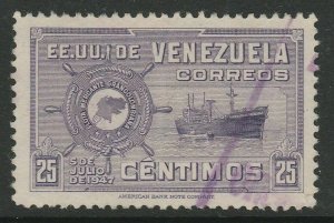 Venezuela 1948-50 25c used South America A4P53F59-