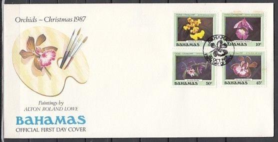 Bahamas, Scott cat. 636-639. Xmas issue. Orchids in design. First Day cover. ^