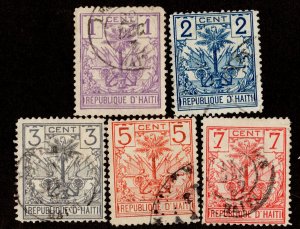 Haiti Scott 26-30 Used.