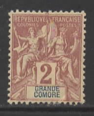 Grand Comoro Sc # 2 mint hinged (RRS)