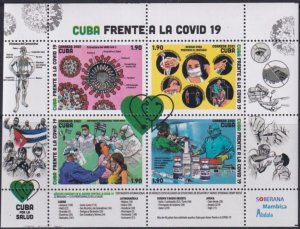 CUBA 2021  COVID 19  Corona Virus disease MINI SHEET  2021  MNH