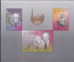 Slovenia 337 MNH 1998 Leon Stukelj - Olympic Champion 100th Birthday Sheet of 3