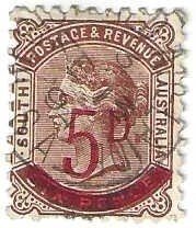South Australia 95, used, 1891, (a340)