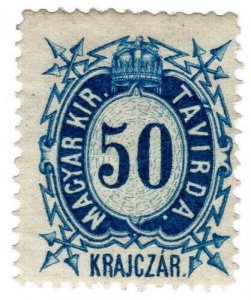 (I.B) Hungary Telegraphs : Magyar Kir Tavirda 50kr