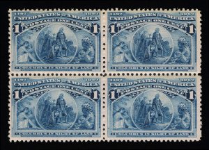 VERY SOUND GENUINE SCOTT #230 VF-XF MINT OG NH 1893 COLUMBIAN EXPO BOCK OF 4