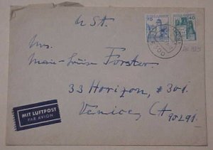 GERMAN COVER DOUBLE PERFS 1978 #915 TO USA FROM BONN