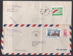 Philippines 1970s Airmail Covers To Belgium  X2