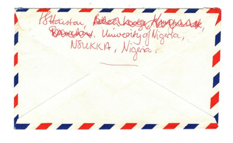 NIGERIA Cover Lagos *University Post Office* CDS Air Mail GB Devon 1973 KK363