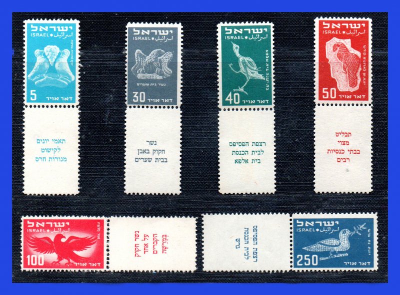 1950 - Israel - Scott n  01 / 06 - MNH - C/ Tab - IS- 24
