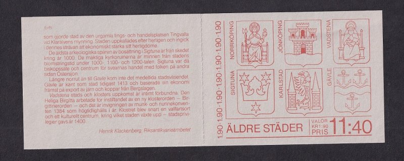 Sweden  #1508-1513a  MNH  1984  booklet  engravings Dahlbergh