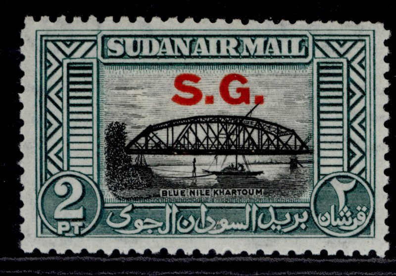 SUDAN GVI SG O59, 2p black & blue-green, M MINT. Cat £16.