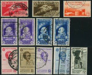 ITALY #345-348 #349-353 Postage Stamp Collection 1935 EUROPE Used