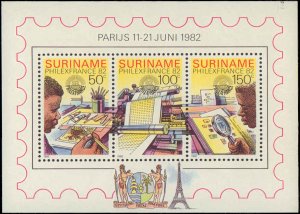 Suriname #602a, Complete Set, 1982, Stamp Show, Never Hinged