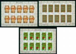 Art Artesian Moldova MNH stamp set 3 sheets