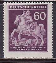 Bohemia Moravia 1943 Sc 84 World War 2 German Occupation Messenger Stamp MNH