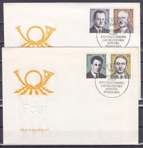 German Dem. Rep. Scott cat. 2166-2169. Working Class Leaders. First day cover.