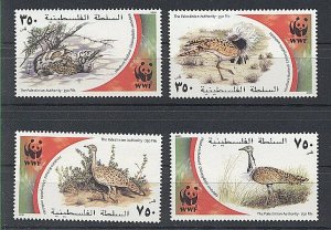 PALESTINIAN AUTHORITY 2001 WWF SET OF 4 MNH