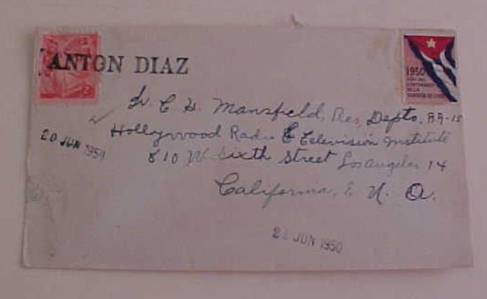 CUBA  ANTON DIAZ 1950 TO USA