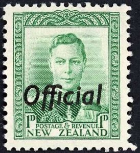 New Zealand SGO137 1d Green U/M opt OFFICIAL Cat 9 pounds