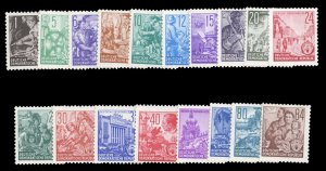 Germany - East (DDR) #187-204 Cat$184.85, 1953-54 1pf-84pf, complete set, nev...