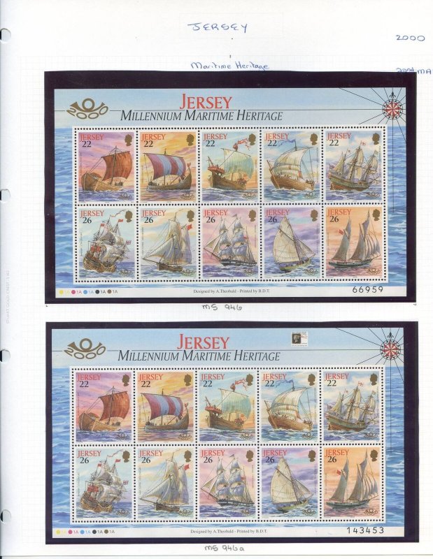 Jersey 2000 Maritime heritage mini sheets Unmounted Mint 