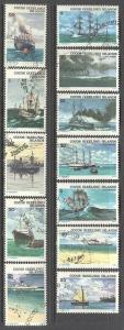 COCOS ISLANDS Sc# 20 - 31USED FVF Set12 Sailboat Yacht Ships