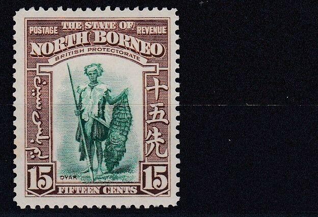 NORTH BORNEO  1939  S G 311  15C   BLUE  GREEN & BROWN    MH  