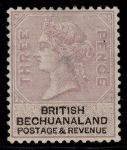 BRITISH BECHUANALAND QV SG12a, 3d pale reddish lilac & black, UNUSED. Cat £90.