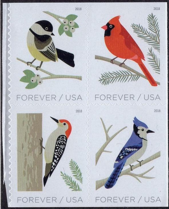 United States 5320a - Mint-NH - (50c / Forever) Winter Birds (2018) (cv $4.40)