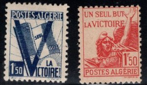 ALGERIA Scott 164-165 MH* One Aim Alone 1943 stamp set